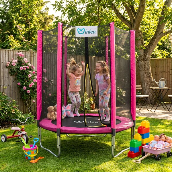 INLEA PREMIUM Jump Trampolin 150cm s vanjskom zaštitnom mrežom – roza
