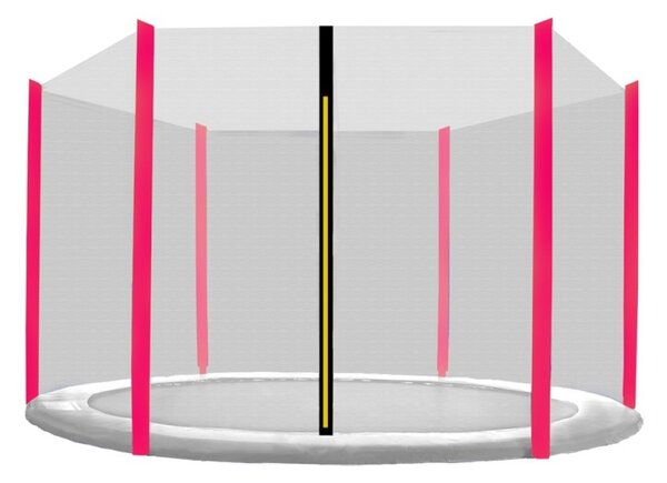 INLEA Zaštitna mreža za trampolin PREMIUM Jump, ukupni promjer 250cm, za 6 potpornih stupova – crna/ružičasta
