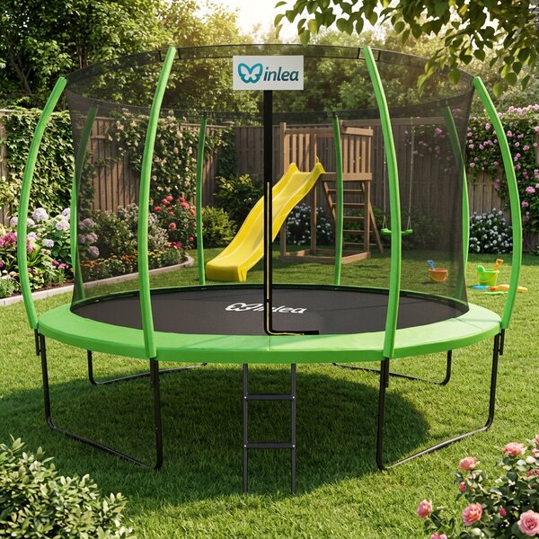 INLEA ULTIMATE Jump Trampolin 366cm s unutarnjom zaštitnom mrežom – svijetlo zelena