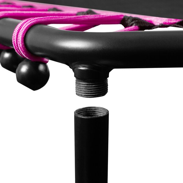 INLEA FITNESS Trampolin 130cm s rukohvatom – ružičasta
