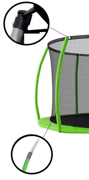 INLEA ULTIMATE Jump Trampolin 250cm s unutarnjom zaštitnom mrežom – svijetlo zelena