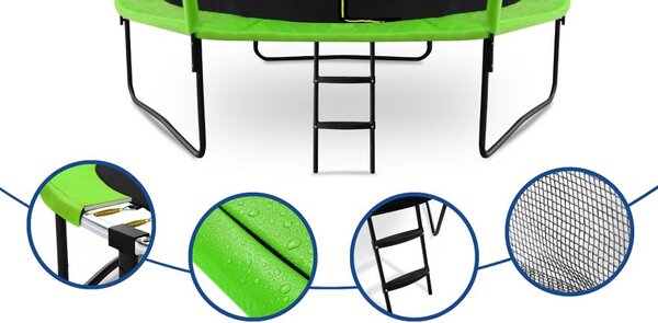 INLEA ULTIMATE Jump Trampolin 250cm s unutarnjom zaštitnom mrežom – svijetlo zelena