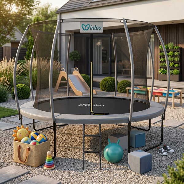INLEA ULTIMATE Jump Trampolin 366cm s unutarnjom zaštitnom mrežom – siva