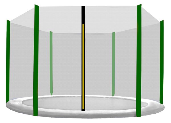 INLEA Vanjska zaštitna mreža za trampolin PREMIUM Jump ukupnog promjera 305cm za 6 stupova – crna/tamnozelena