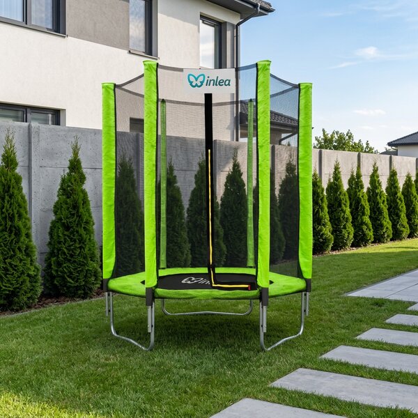 INLEA PREMIUM Jump Trampolin 150cm s vanjskom zaštitnom mrežom – svijetlo zelena