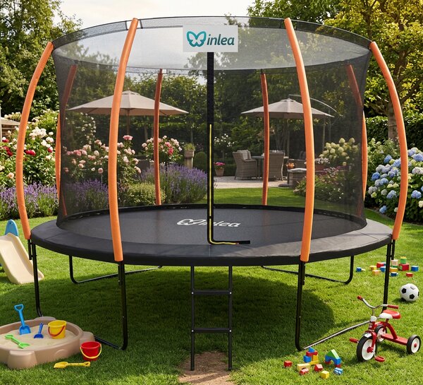 INLEA ULTIMATE Jump trampolin 366cm s unutarnjom zaštitnom mrežom - crna/narančasta