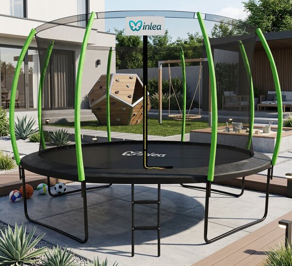INLEA ULTIMATE Jump trampolin 366cm s unutarnjom zaštitnom mrežom - crna/svijetlozelena