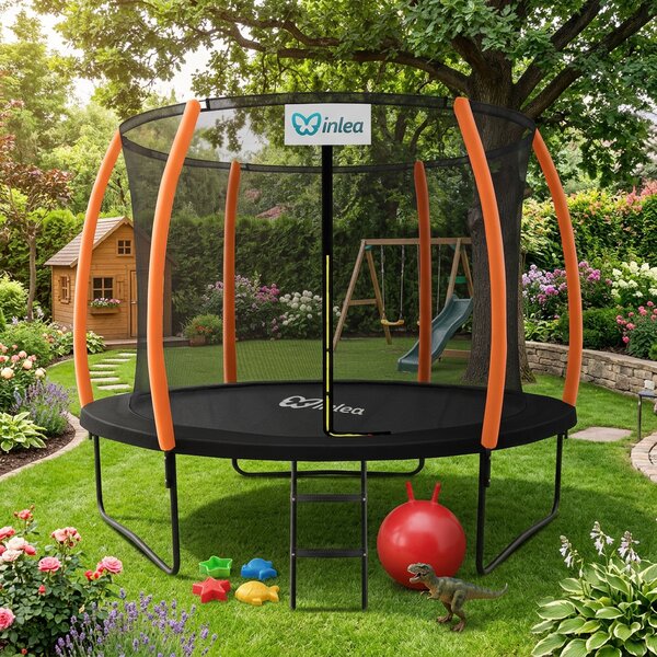 INLEA ULTIMATE Jump trampolin s unutarnjom zaštitnom mrežom 305cm - crna/narančasta