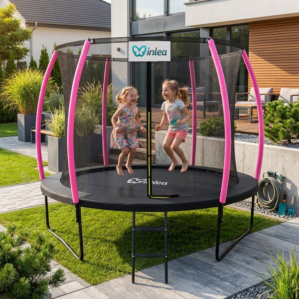 INLEA ULTIMATE Jump trampolin s unutarnjom zaštitnom mrežom 305cm - crna/roza