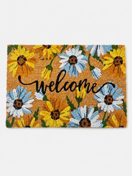 Sinsay - Otirač s cvijećem i natpisom Welcome