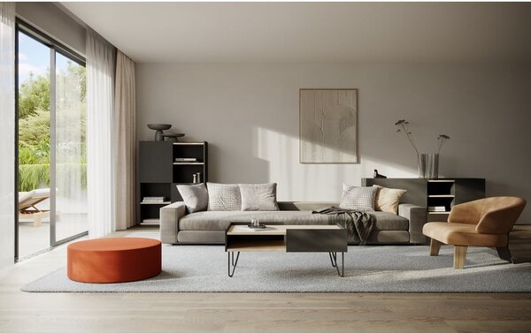Crna mat polica za knjige 100x147 cm Nina - TemaHome