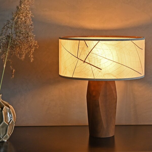 LeuchtNatur Pura LED stolna lampa, orah/lišće, Drvo, Dnevni boravak/blagovaonica
