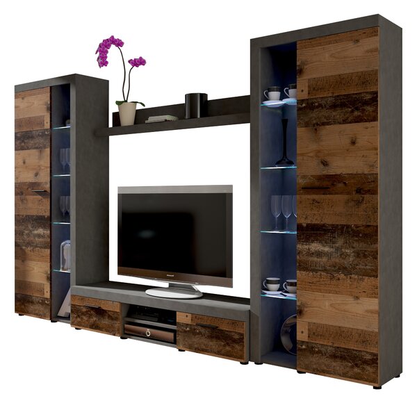 Set za dnevni boravak Rudby XL (old wood style + matera) (bez rasvjete)