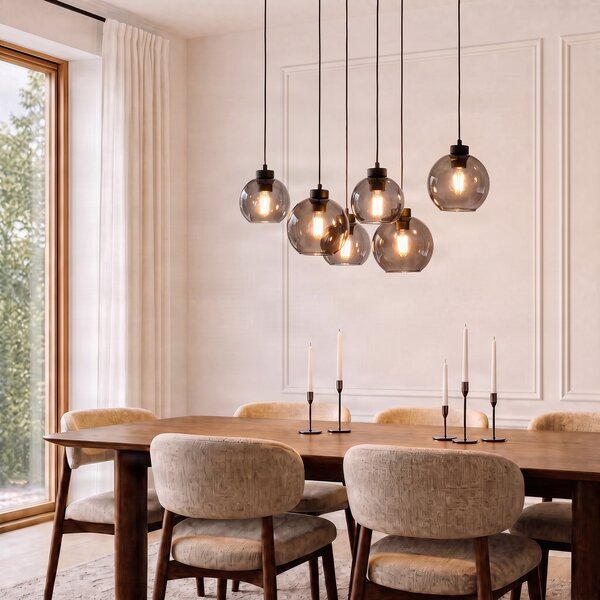 Viseće Svjetiljka TK Lighting, Cubus, prigušiv, Sivo, Dnevna soba, Staklo, Moderan