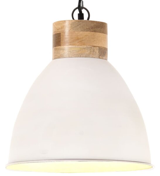 VidaXL Industrijska viseća svjetiljka bijela 46 cm E27 željezo i drvo