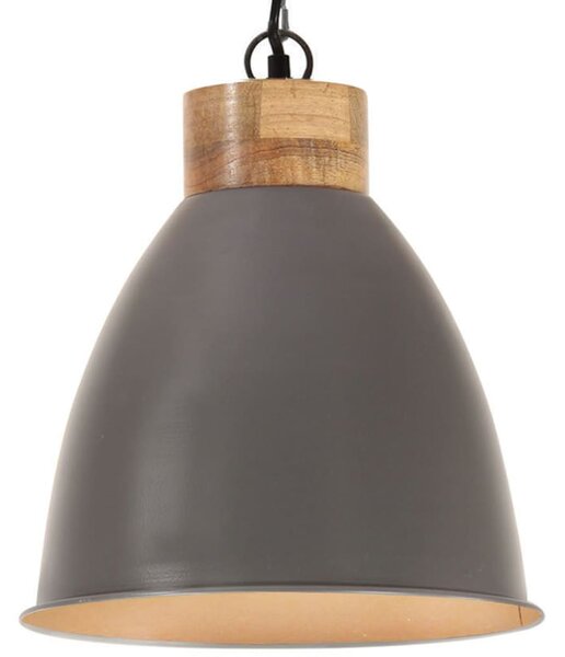 VidaXL Industrijska viseća svjetiljka siva 35 cm E27 od željeza i drva