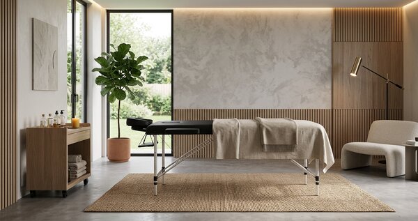 INLEA Sklopivi masažni stol dvodijelni s aluminijskim nogama Relax - crni