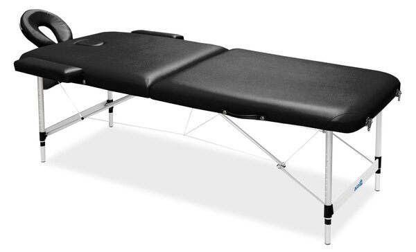 INLEA Sklopivi masažni stol dvodijelni s aluminijskim nogama Relax - crni