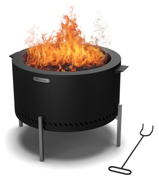 Blumfeldt Ignite Pure ložište, niska produkcija dima, rešetka za roštiljanje, nehrđajući čelik, prijenosno, pokrivač protiv kiše, ručke za prenošenje