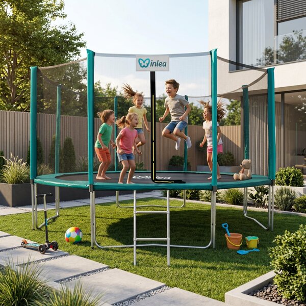 INLEA PREMIUM Jump Trampolin 400cm s vanjskom zaštitnom mrežom - tamnozelena