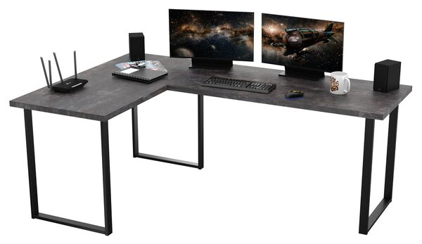 Kutni PC stol Vintid (tamni beton)