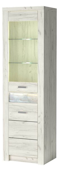 Zondo.hr Vitrina Indie 04 (s LED rasvjetom) (craft bijela). Akcija -19%. 1057762