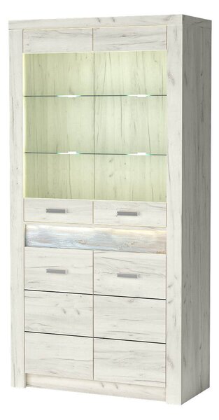 Zondo.hr Vitrina Indie 03 (s LED rasvjetom) (craft bijela). Akcija -21%. 1057759