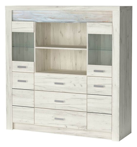 Zondo.hr Vitrina Indie 22 (s LED rasvjetom) (craft bijela). Akcija -21%. 1057816