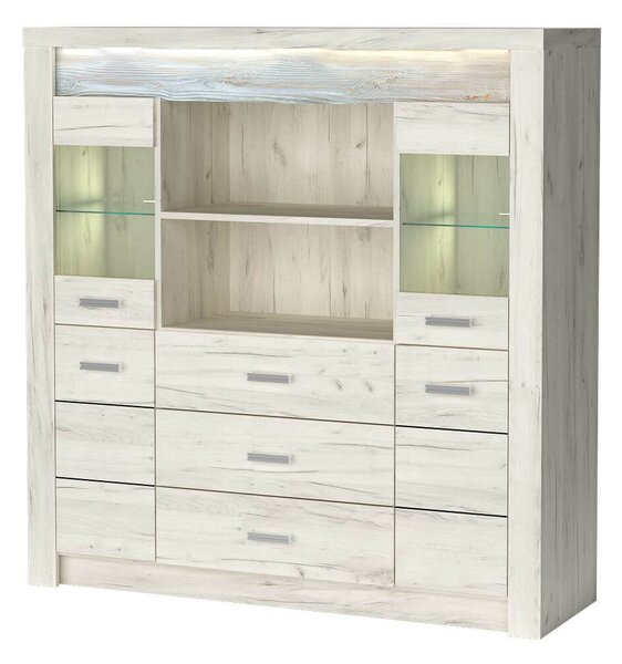 Zondo.hr Vitrina Indie 22 (s LED rasvjetom) (craft bijela). Akcija -21%. 1057816