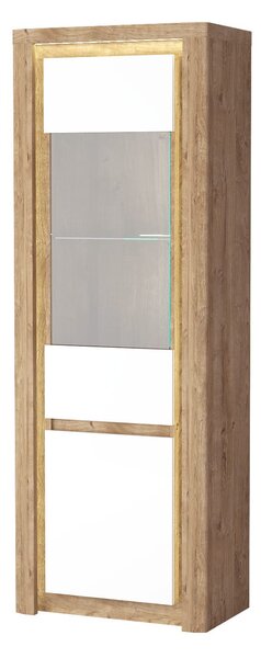 Zondo.hr Vitrina Livia 04 (s LED rasvjetom) (hrast ribbeck + bijeli sjaj). Akcija -20%. 1057860