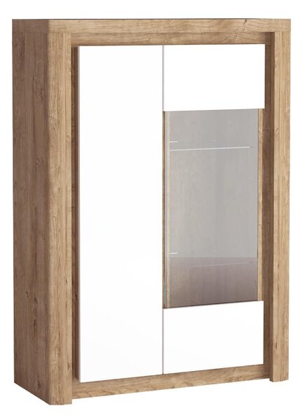 Zondo.hr Vitrina Livia 05 (s LED rasvjetom) (hrast ribbeck + bijeli sjaj). Akcija -20%. 1057861