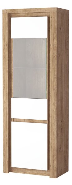 Zondo.hr Vitrina Livia 04 (s LED rasvjetom) (hrast ribbeck + bijeli sjaj). Akcija -20%. 1057860
