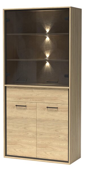 Zondo.hr Vitrina Milley 03 (s LED rasvjetom) (hikorija). Akcija -20%. 1057893