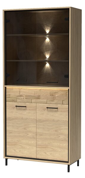 Zondo.hr Vitrina Milley 03 (s LED rasvjetom) (hikorija). Akcija -20%. 1057893