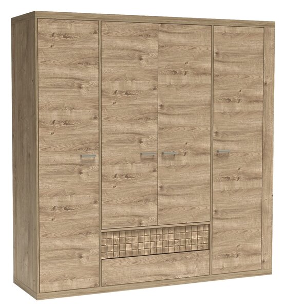 Ormar za garderobu Nature 03 (s LED rasvjetom) (hrast ribbeck)
