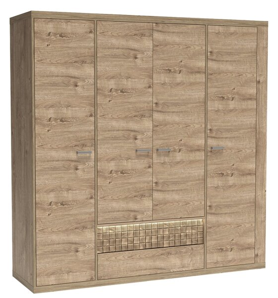 Ormar za garderobu Nature 03 (s LED rasvjetom) (hrast ribbeck)