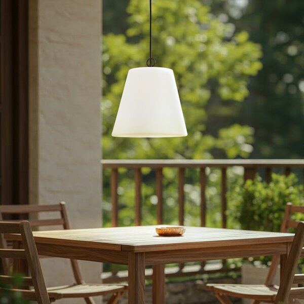 Lindby Alaida vanjska viseća lampa, bijela, plastika, E27, IP65, prigušiva, Bijela, Plastika