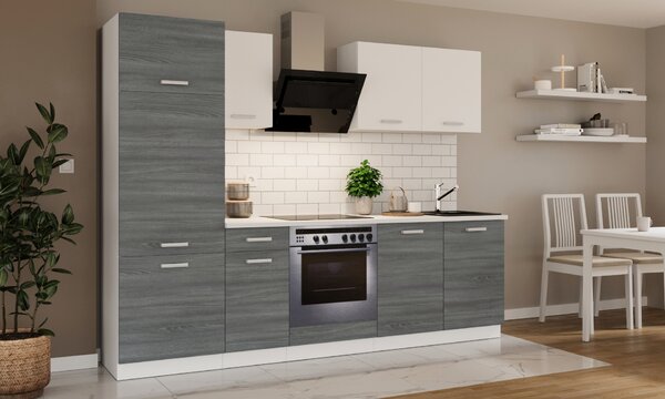 Kuhinja Tanith 260 cm (skagerrak + bijela)
