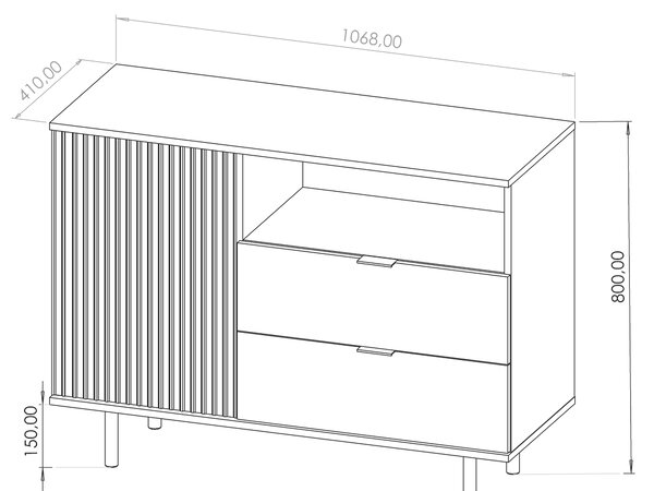 Komoda Nalani K1D2SZ (crna)