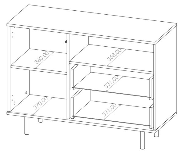 Komoda Nalani K1D2SZ (crna)