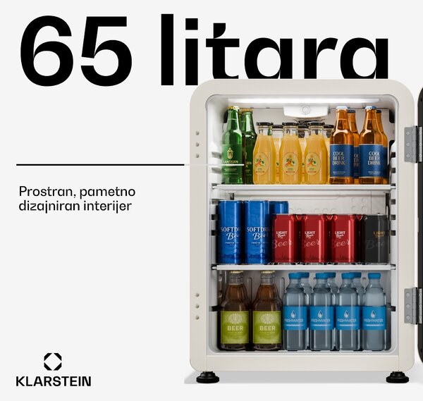 Klarstein Audrey Evo hladnjak za pića | 64 x 47,5 cm | LED unutarnja rasvjeta | 85 W | 42 dB
