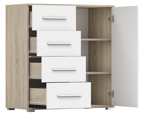 Komoda Fresi mini 1 (bijela + hrast sonoma)