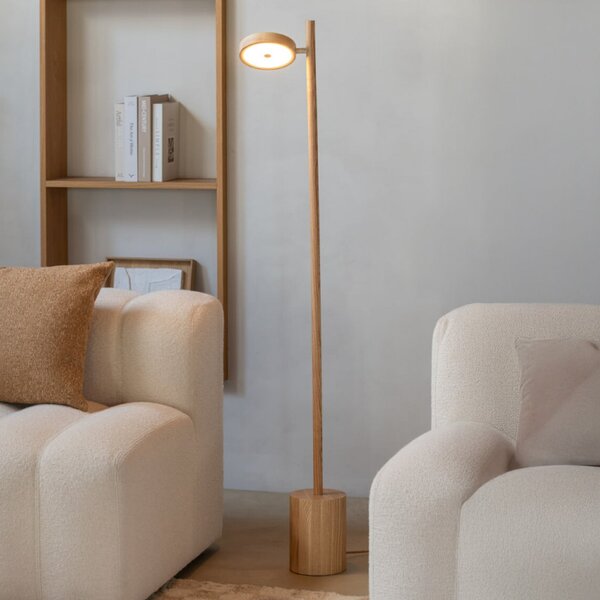Good & Mojo GOOD MOJO LED podna lampa Okinawa, 1 žarulja, prirodna, 146 cm, drvo, prigušiva, Drvo, Dnevni boravak/blagovaonica, Drvo