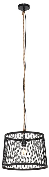 Rustikalna vanjska viseća svjetiljka crni ratan 40 cm - Calamus