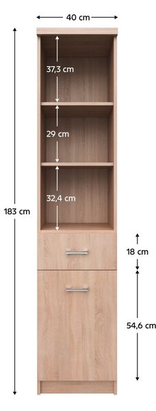 Zondo.hr Regal Topta Typ 33 1D1S (hrast sonoma). 1075482