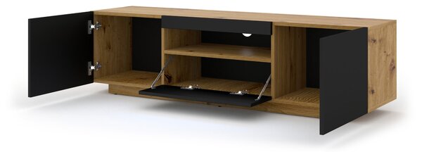 TV stolić/ormarić Aurinko 150 (hrast artisan + mat crna)