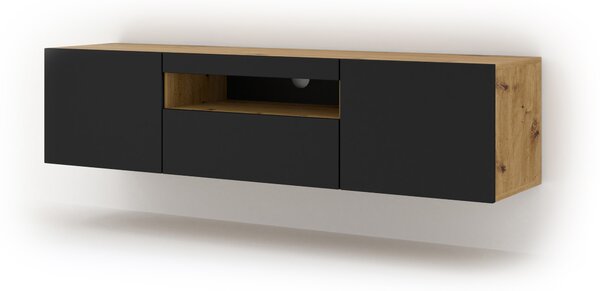 TV stolić/ormarić Aurinko 150 (hrast artisan + mat crna)