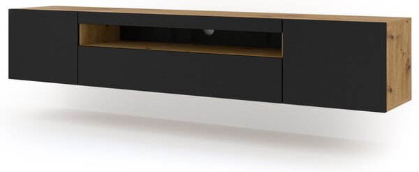 TV stolić/ormarić Aurinko 200 (hrast artisan + mat crna)