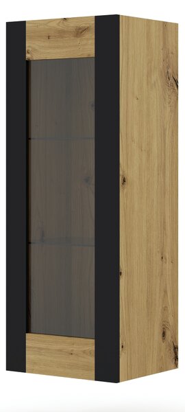 Zondo.hr Zidna vitrina Montana (hrast artisan + mat crna). 1085841