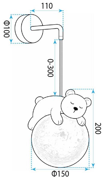 ZIDNA LAMPA KINKIET WHITE BEAR G161-1W